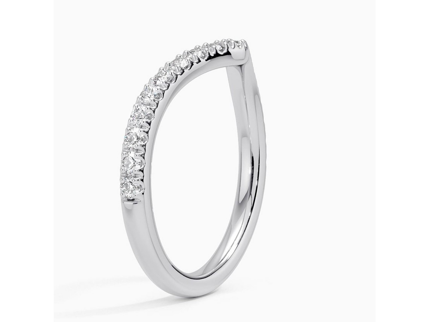 Scalloped Chevron Elegance 1/3 ctw Diamond Ring