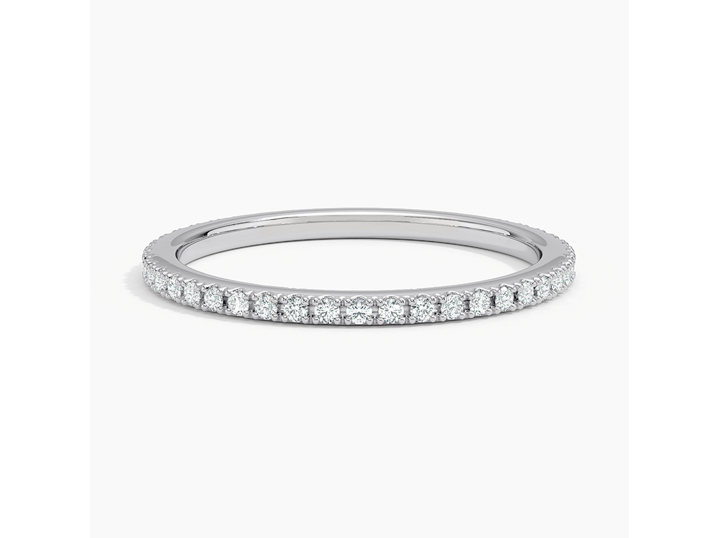 Whispering Elegance 1/4 ctw Scalloped Pavé Diamond Eternity Ring