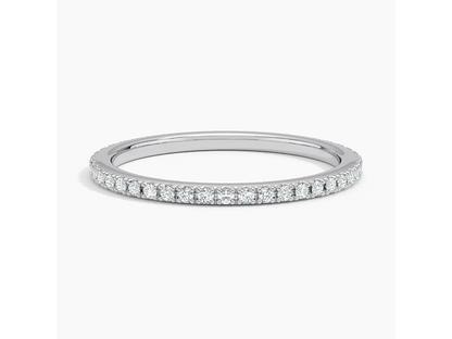 Whispering Elegance 1/4 ctw Scalloped Pavé Diamond Eternity Ring