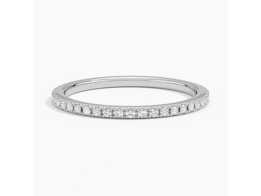 Whispering Elegance 1/4 ctw Scalloped Pavé Diamond Eternity Ring