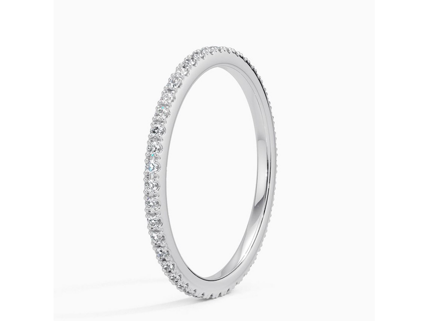 Whispering Elegance 1/4 ctw Scalloped Pavé Diamond Eternity Ring