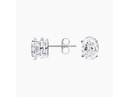 Timeless Elegance 18K White Gold Oval Lab Grown Diamond Stud Earrings 2 ctw