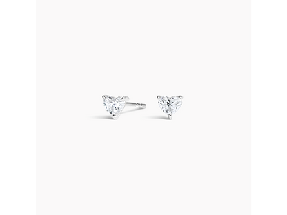 Romantic Chic 14K White Gold Heart Lab Diamond Stud Earrings (1/4 ctw)
