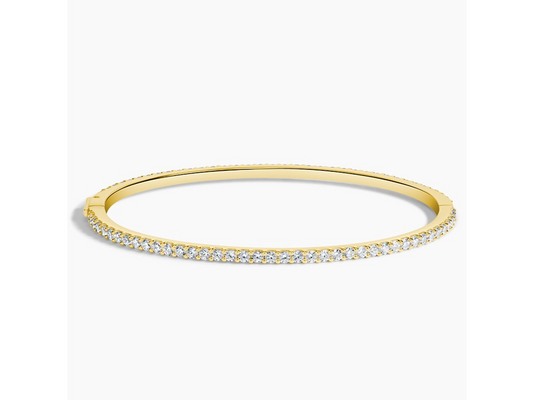 Glimmering Grace 18K Yellow Gold Lab Diamond Eternity Bangle Bracelet