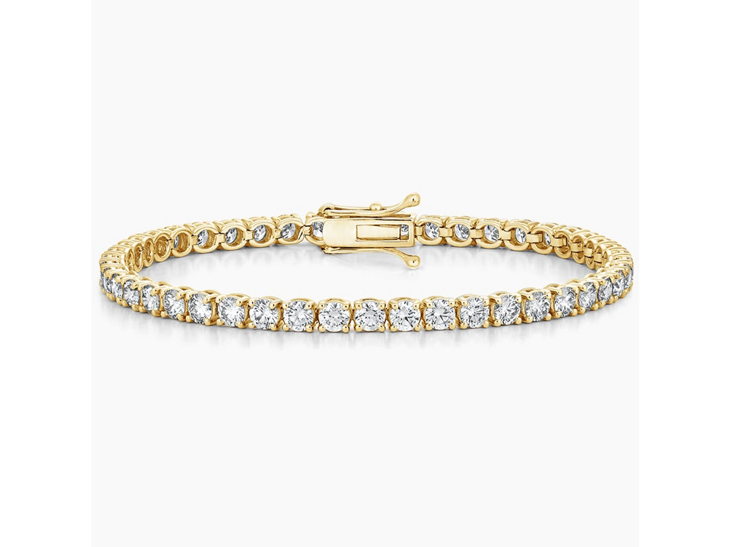 Radiant Sparkle 18K Yellow Gold Certified Lab Grown Diamond Tennis Bracelet 7 ctw