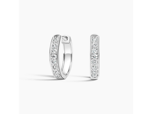 Dazzling Diamond Huggie Earrings in White Gold (1/4 ctw)