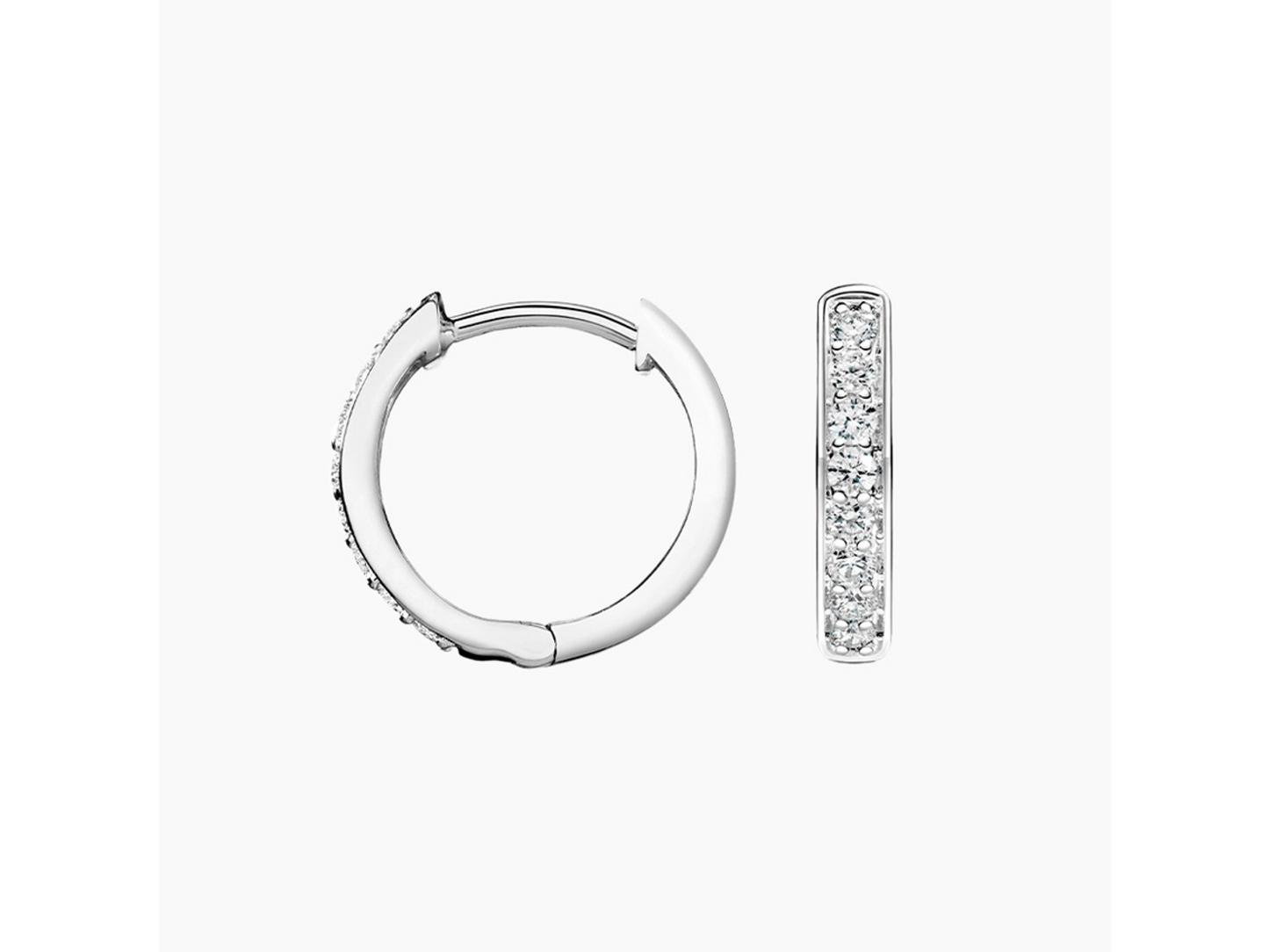 Dazzling Diamond Huggie Earrings in White Gold (1/4 ctw)