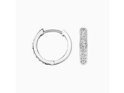 Dazzling Diamond Huggie Earrings in White Gold (1/4 ctw)