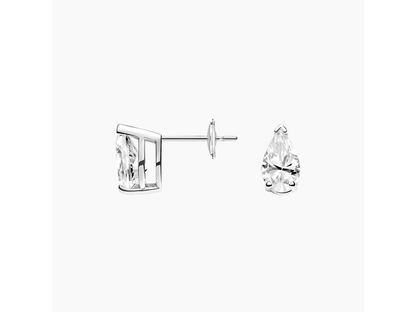 Glistening Pear 18K White Gold Lab Grown Diamond Stud Earrings 1 ctw