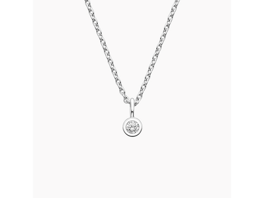 Graceful Round Diamond Bezel Pendant 1/10 ctw