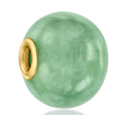 Jade Bead Pendant in 14kt Yellow Gold