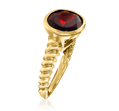 5.00 Carat Oval Garnet Ring in 18kt Gold Over Sterling