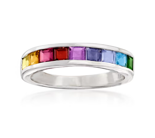 .90 ctw Multi-Gemstone Ring in Sterling Silver