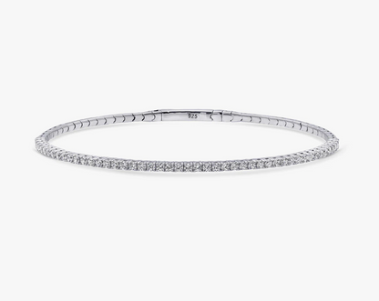 Flexible CZ Bangle in Sterling Silver