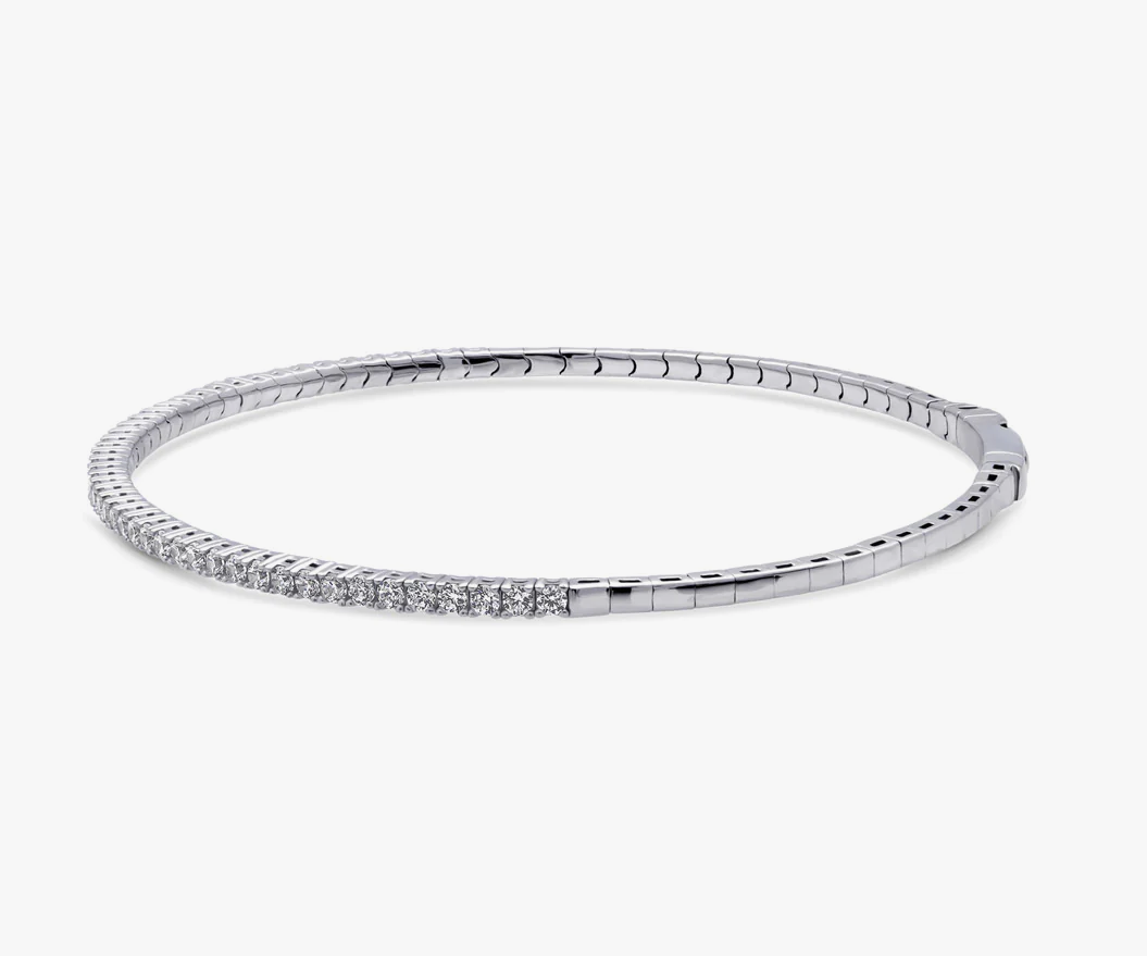 Flexible CZ Bangle in Sterling Silver