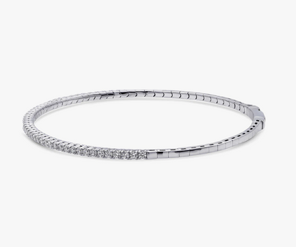 Flexible CZ Bangle in Sterling Silver