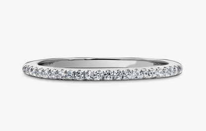 Micro Pave Set CZ Half Eternity Ring in Sterling Silver
