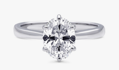 Solitaire 1.8ct Oval CZ Ring in Sterling Silver