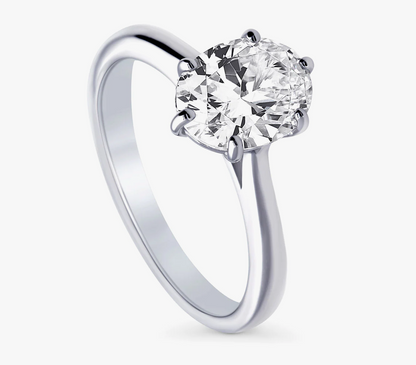 Solitaire 1.8ct Oval CZ Ring in Sterling Silver