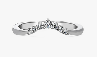 Wishbone 7-Stone CZ Curved Band in Sterling Silver