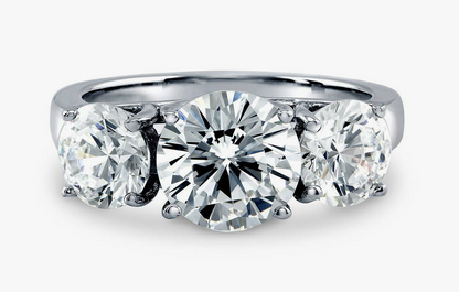 3-Stone Round CZ Ring in Sterling Silver