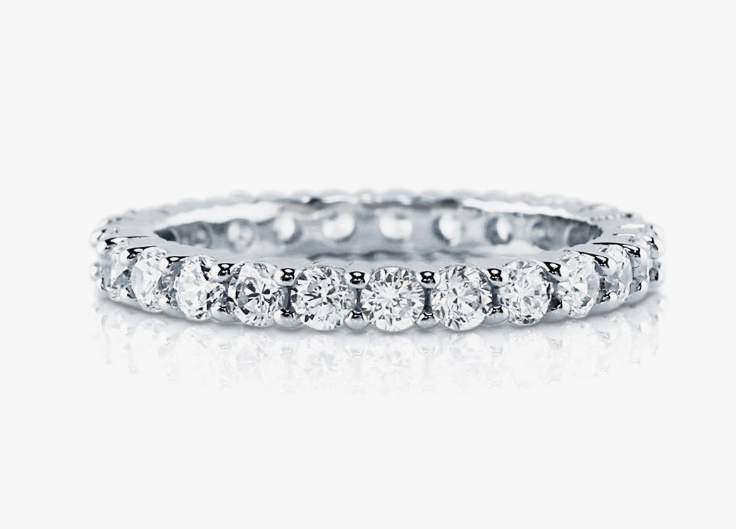 Pave Set CZ Eternity Ring in Sterling Silver