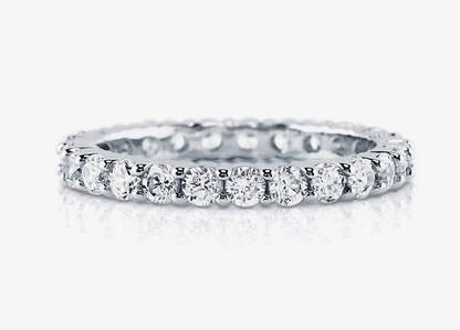 Pave Set CZ Eternity Ring in Sterling Silver