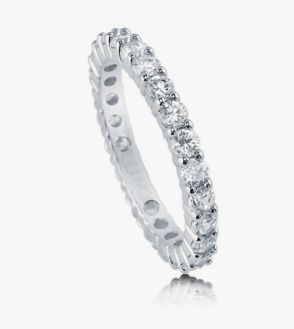 Pave Set CZ Eternity Ring in Sterling Silver