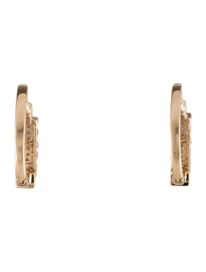 14K DIamond Hoop Earrings