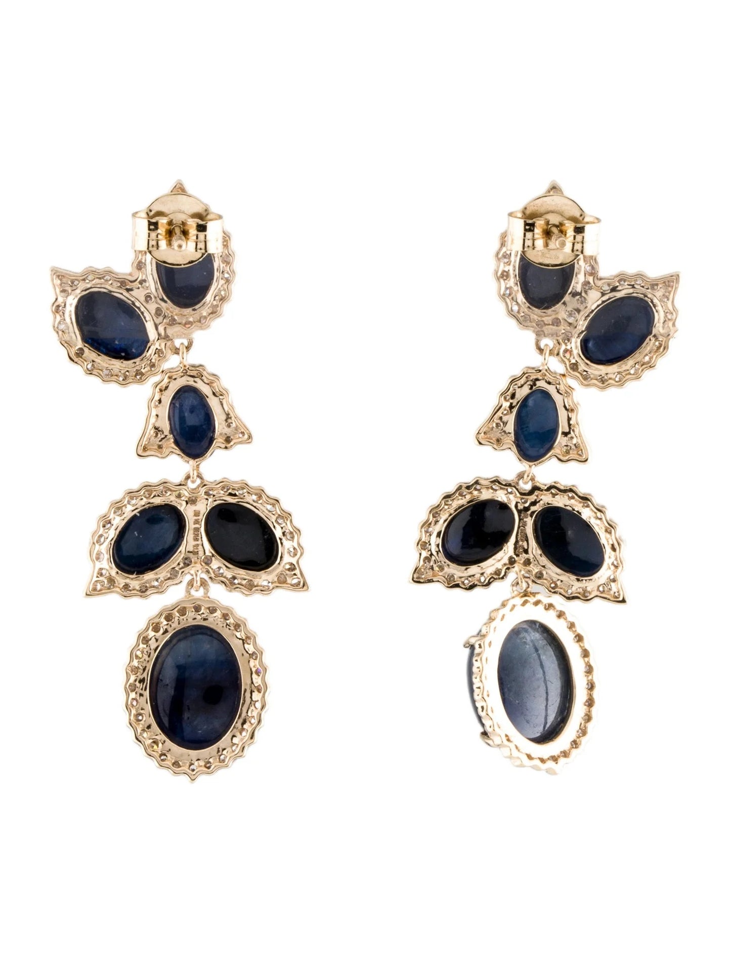 14K Sapphire & Diamond Drop Earrings