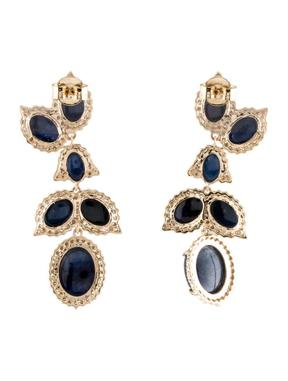 14K Sapphire & Diamond Drop Earrings