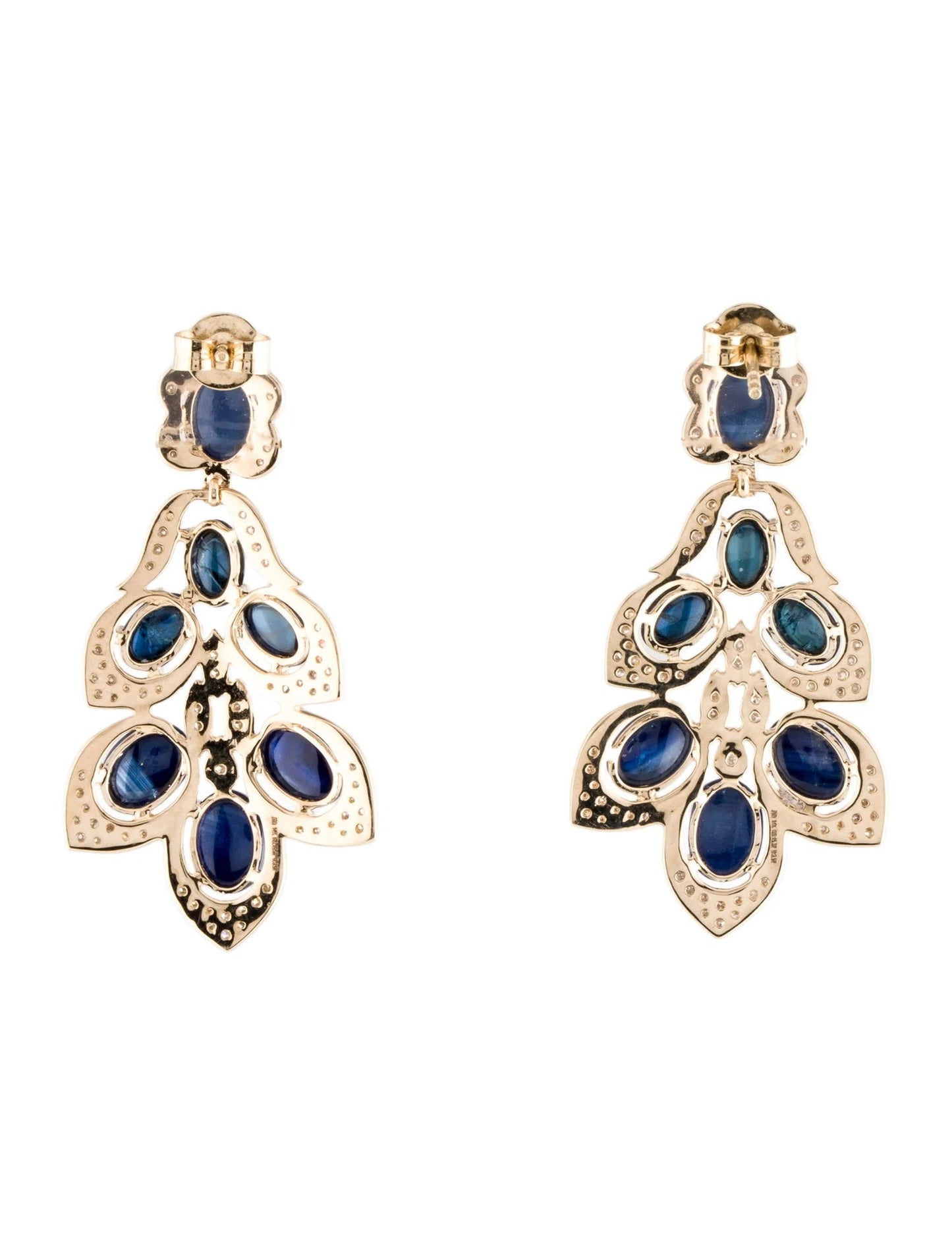 14K Sapphire & Diamond Drop Earrings