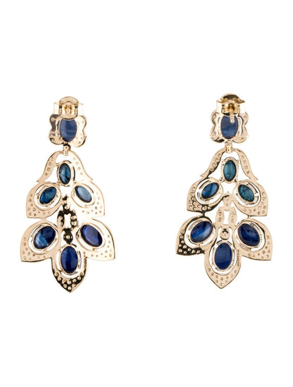 14K Sapphire & Diamond Drop Earrings