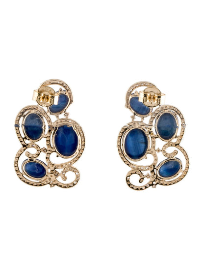 14K 15.13ctw Sapphire & Diamond Drop Earrings