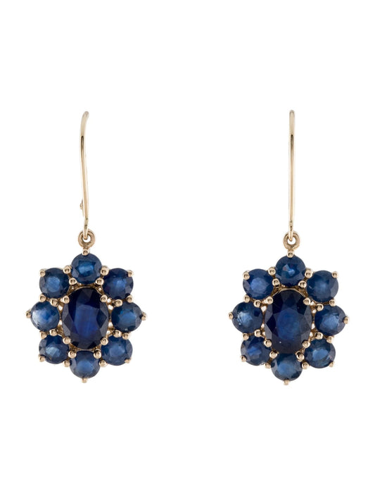 14K Sapphire Drop Stud Earrings