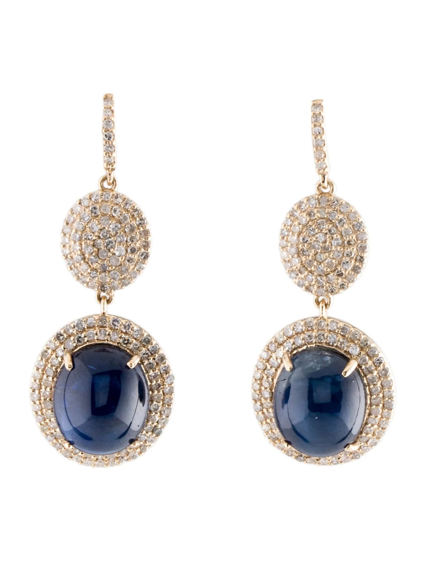 14K Sapphire & Diamond Drop Earrings