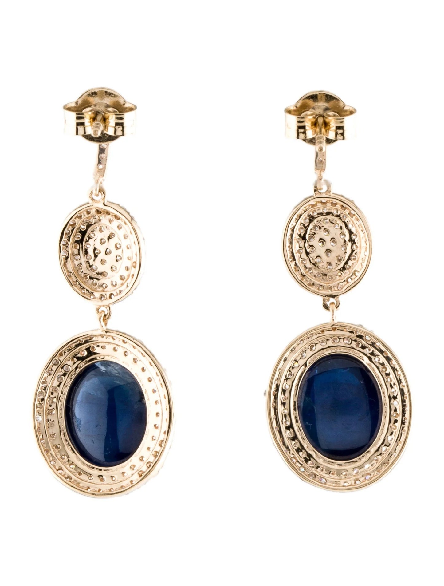 14K Sapphire & Diamond Drop Earrings