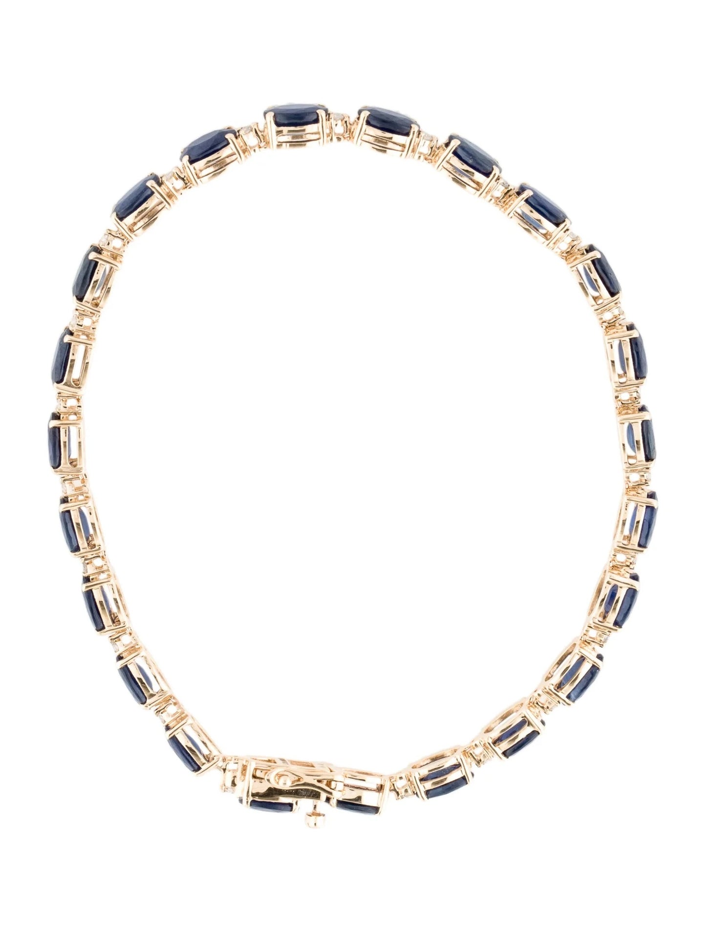 14K 13.21ctw Sapphire & Diamond Link Bracelet