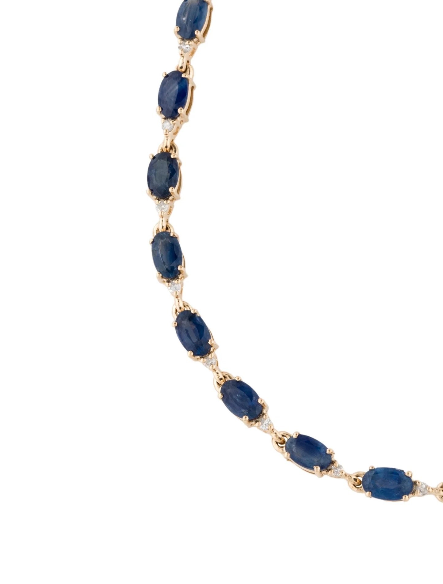 14K 7.01ctw Sapphire & Diamond Link Bracelet