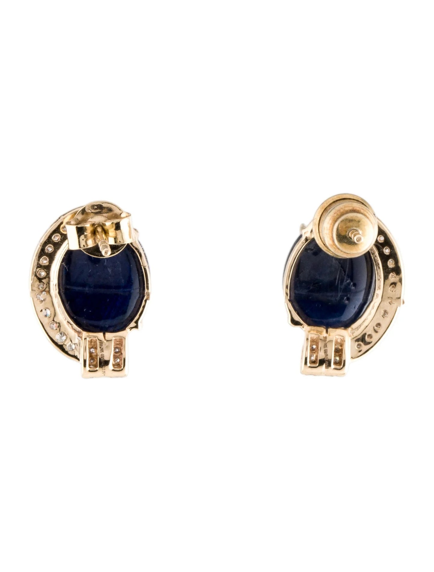 14K Sapphire & Diamond Stud Earrings