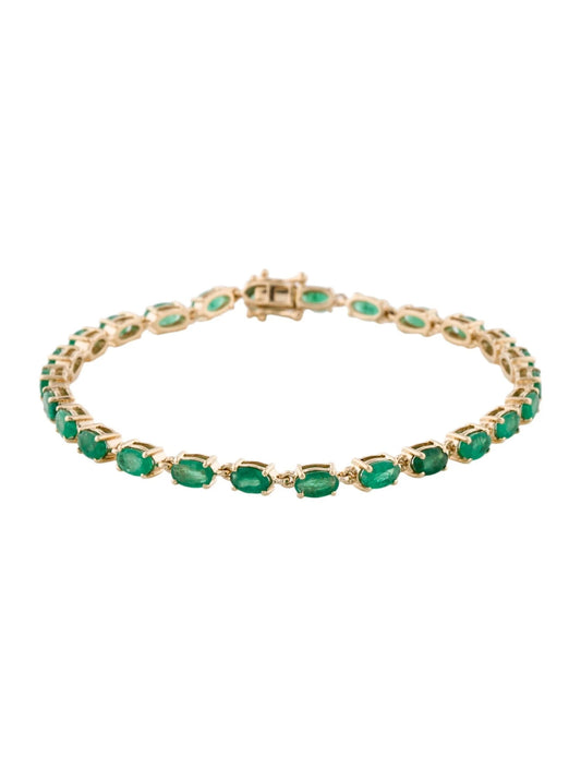 14K 5.35ctw Emerald Link Bracelet