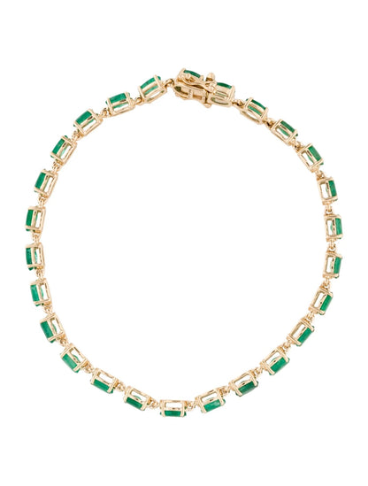 14K 5.35ctw Emerald Link Bracelet