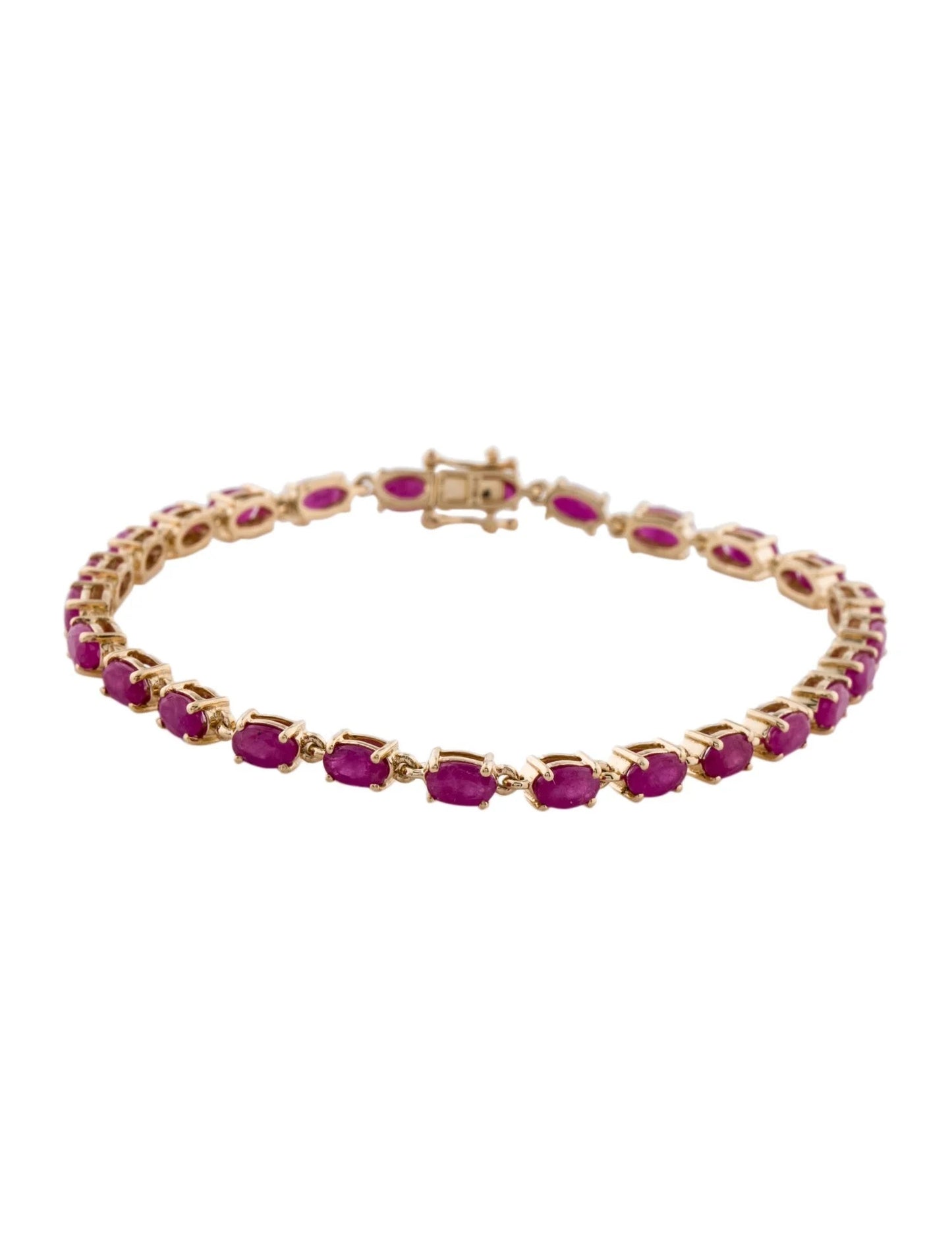 14K 8.58ctw Ruby Link Bracelet