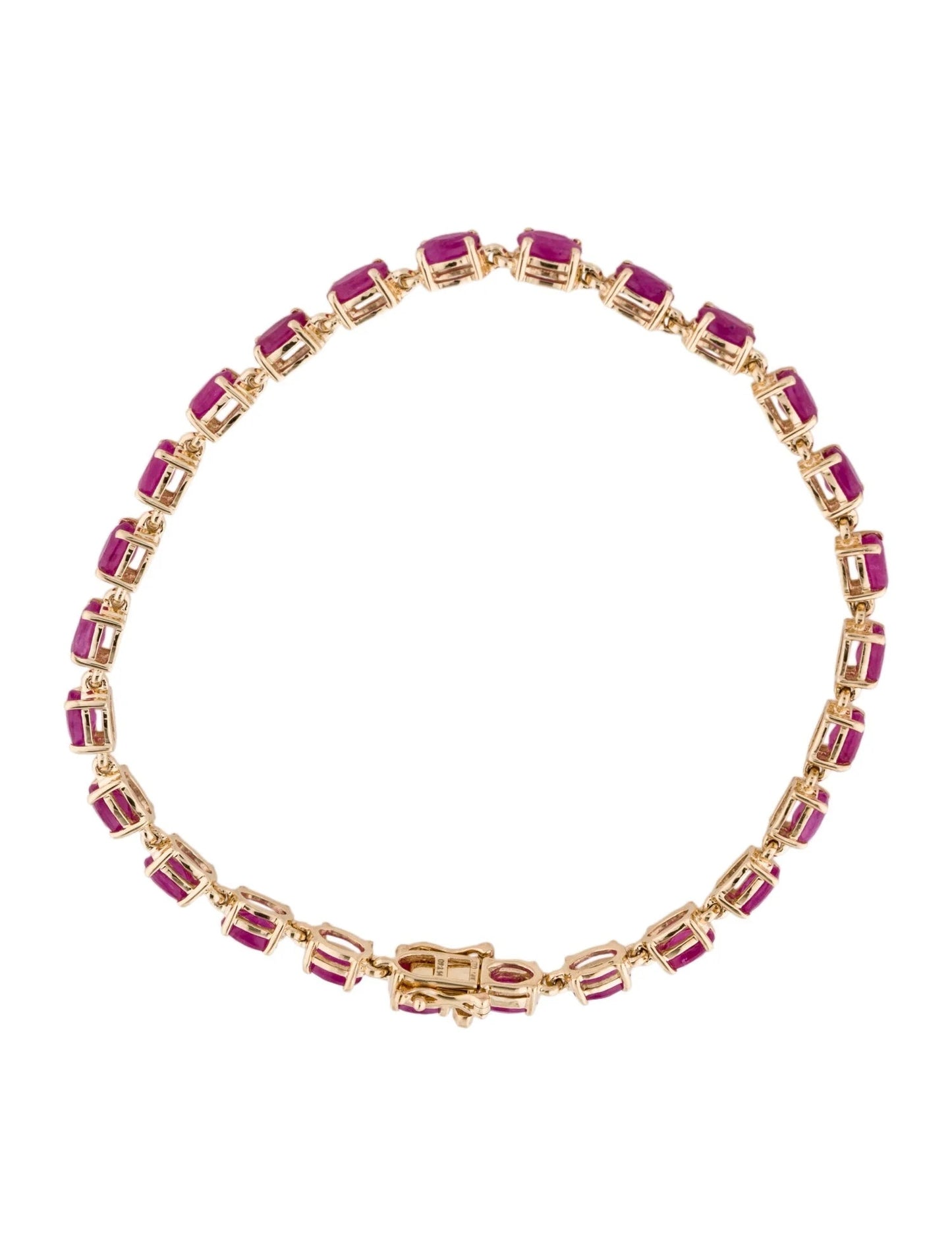 14K 8.58ctw Ruby Link Bracelet