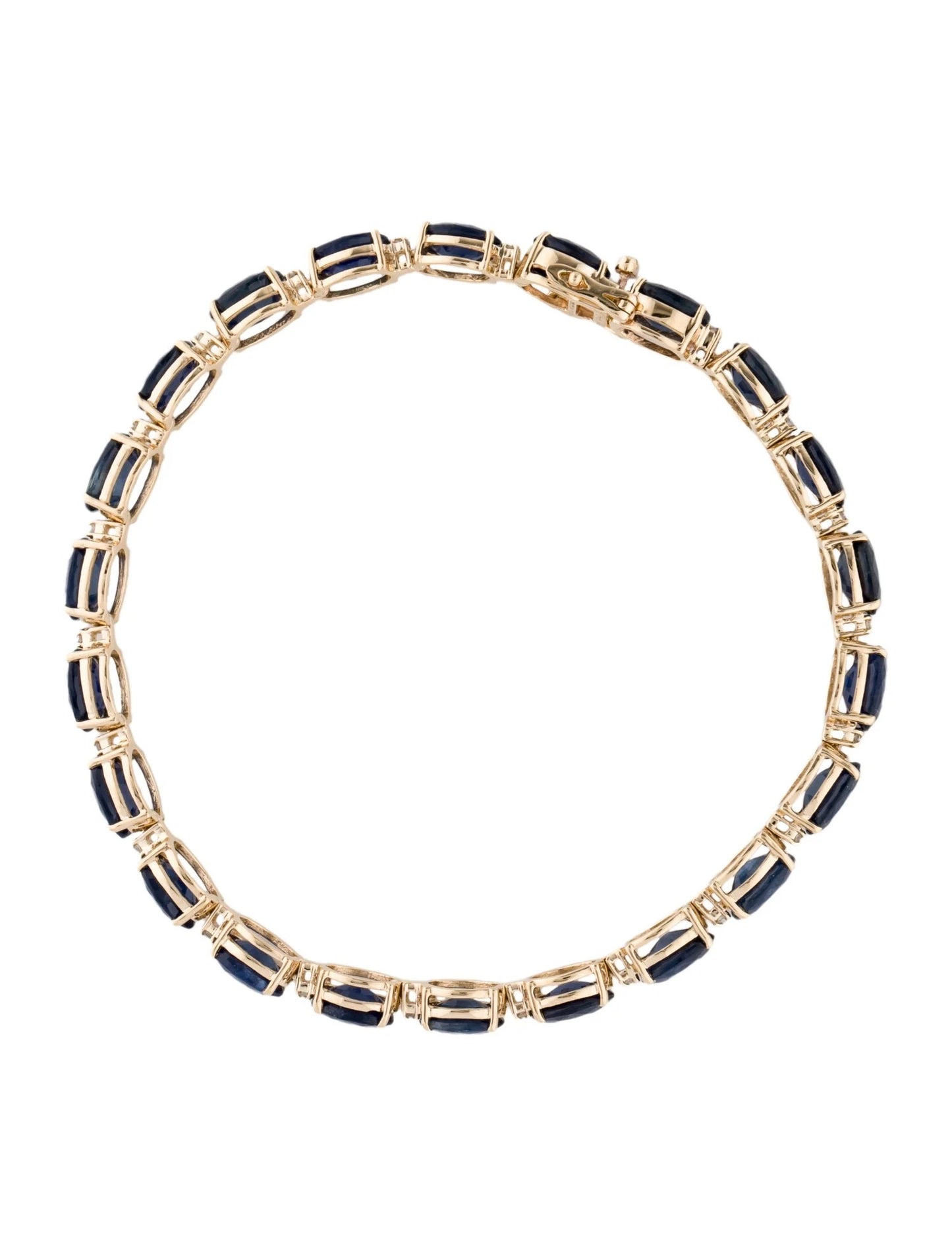 14K 19.11ctw Sapphire & Diamond Link Bracelet