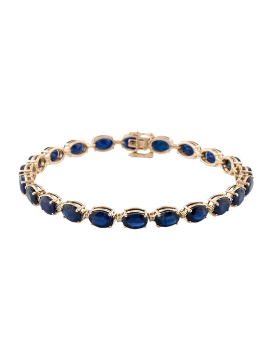 14K 19.11ctw Sapphire & Diamond Link Bracelet