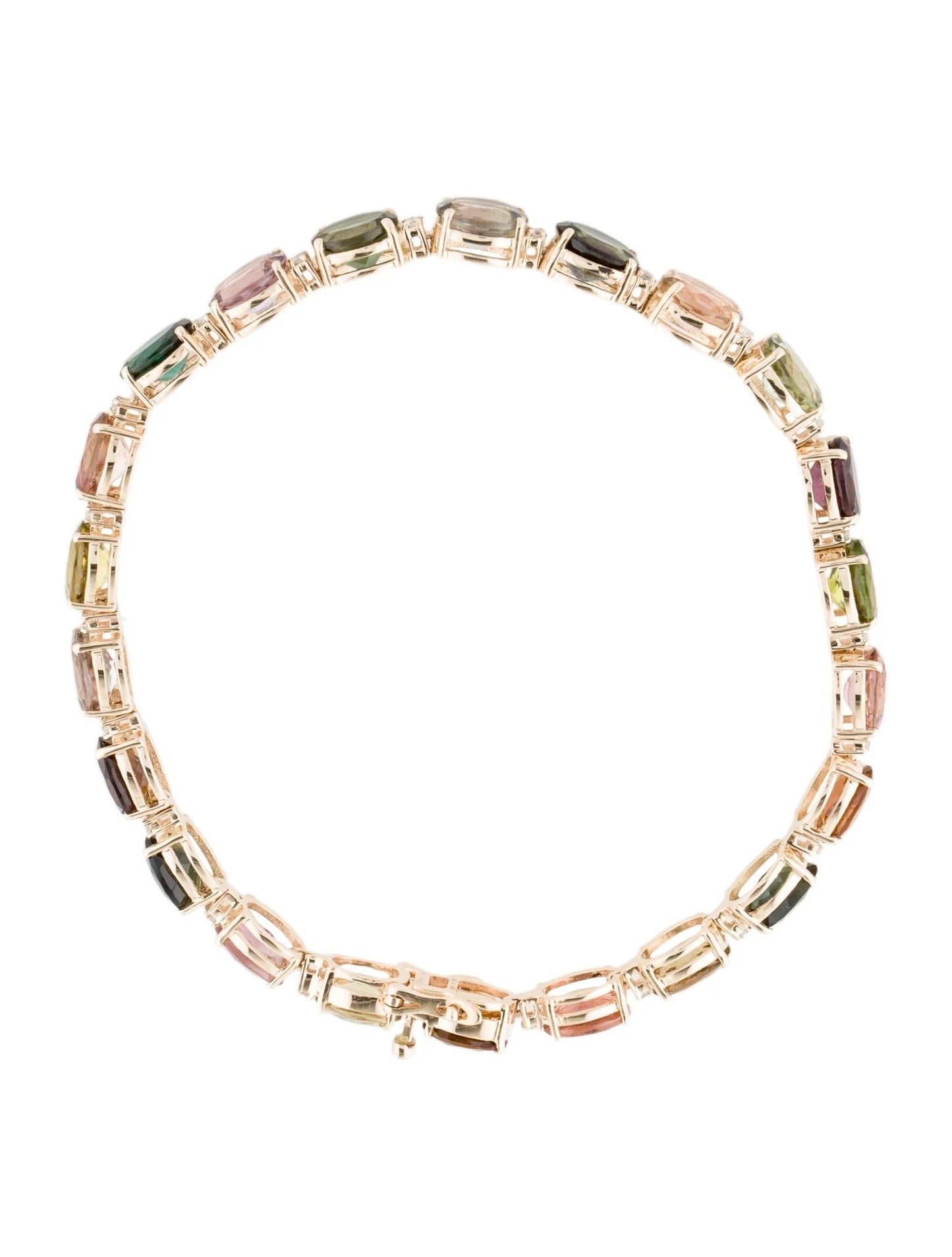 14K Tourmaline & Diamond Link Bracelet