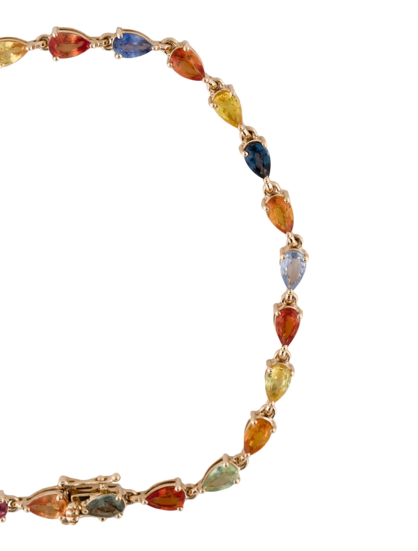 14K 6.17ctw Sapphire Link Bracelet