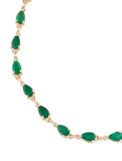14K Emerald & Diamond Link Bracelet