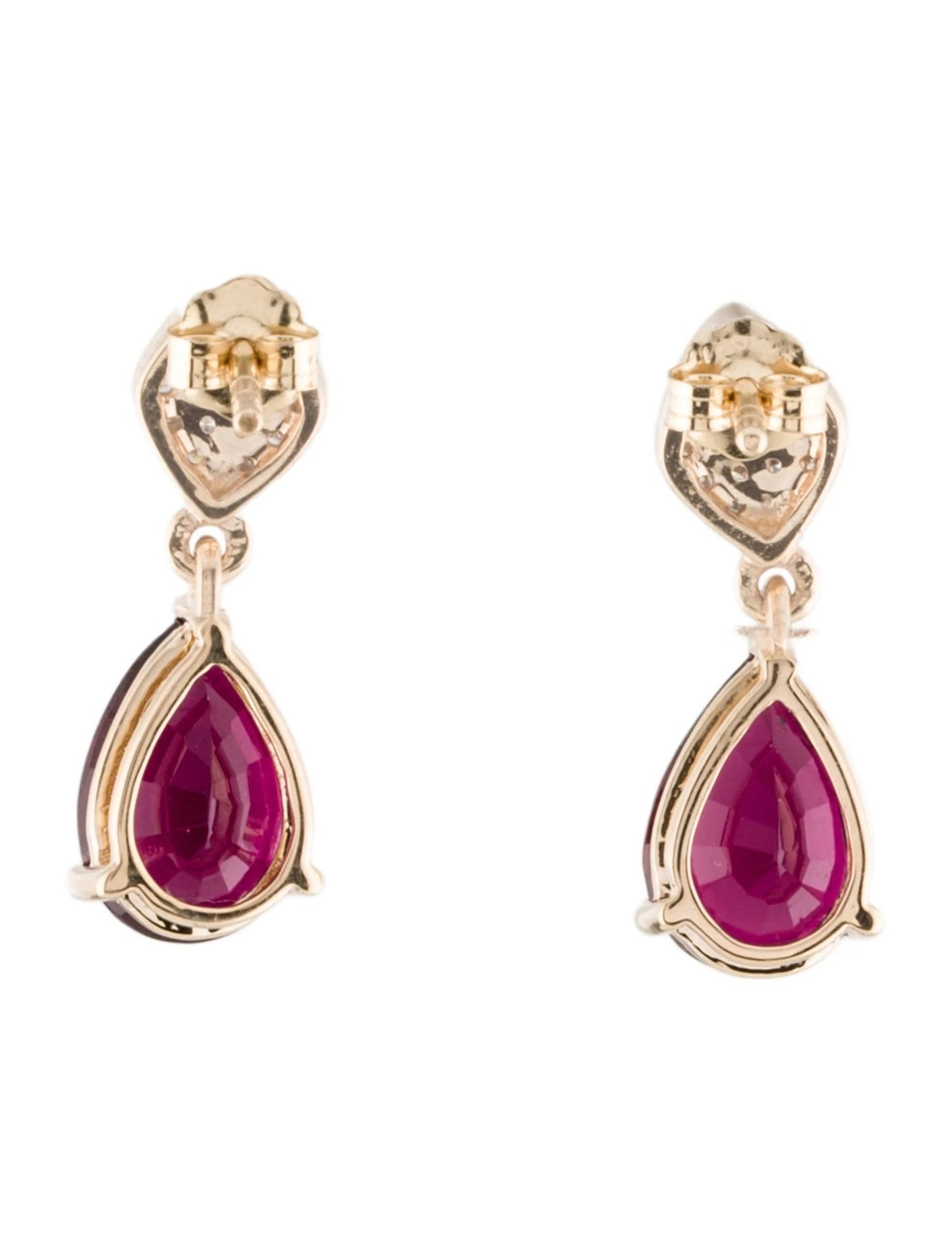 14K Tourmaline & Diamond Drop Earrings